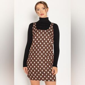 New With Tags Eclipse Size XS Sleeveless Retro Print‎ Jumper With Flap Pockets